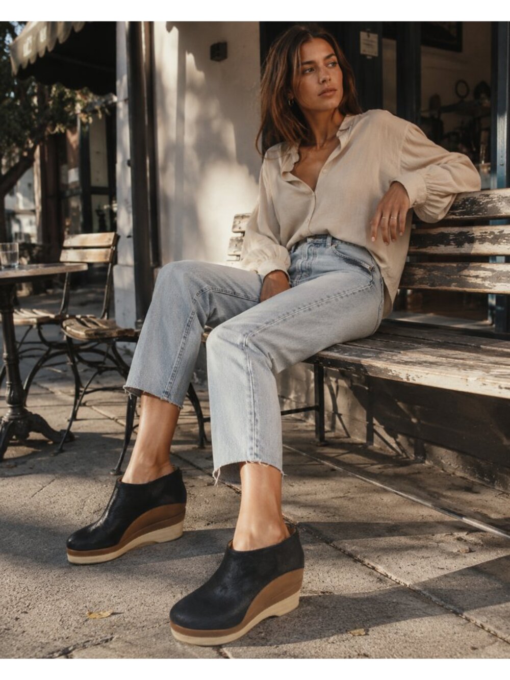 Free People Camilla Sz EU 38/US 7.5 Calf Hair Wood Booties Black/Brown - Picture 1 of 7